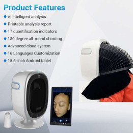 Analyseur de peau facial 3D de 15,6 pouces, appareil d'analyse de la peau, analyseur facial, analyseur de peau à 9 spectres lumi