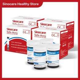 (50/100/200/400 pièces) Bandelettes de test de glycémie Accu Sinocare Safe (avec lancettes gratuites)
