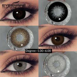 EYESHARE Lentilles de myopie noires Lentilles de contact colorées naturelles avec lentille grise avec ordonnance Contact marron 