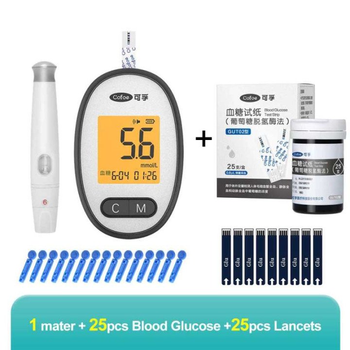 Moniteur 3-en-1 d'acide urique, de glucose et de cholestérol Cofoe-compteur de glycémie de précision de qualité médicale moniteu