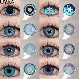 UYAAI Cosplay lentilles de Contact cosmétiques colorés élèves Hallowen Contacts beauté femmes maquillage lentille bleue Contact 