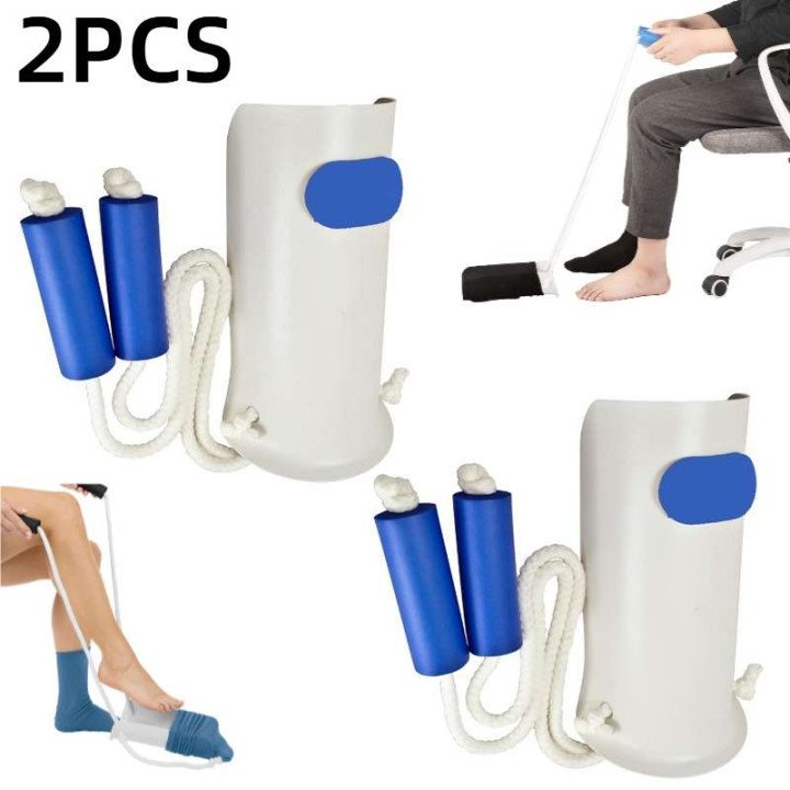 2 ensembles d'aide au chaussette sans flexion, facile à mettre et à enlever, curseur de bas, dispositif d'aide au traction Donne