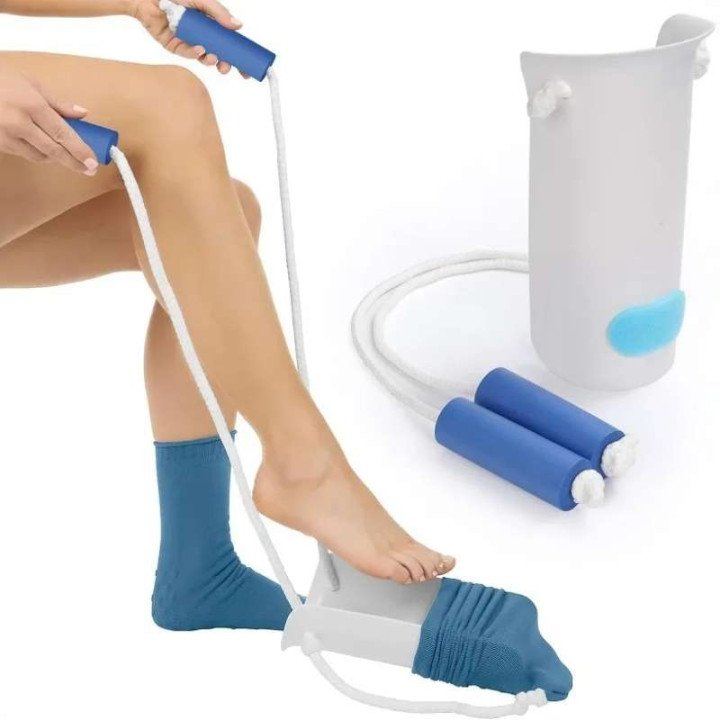 2 ensembles d'aide au chaussette sans flexion, facile à mettre et à enlever, curseur de bas, dispositif d'aide au traction Donne