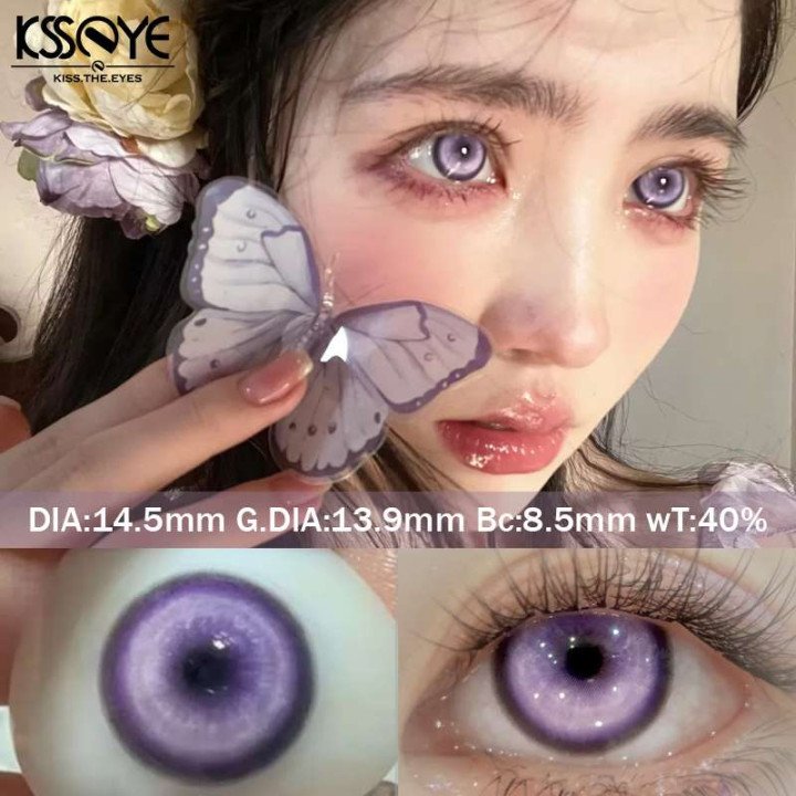KSSEYE 1 paire de lentilles de Contact Halloween avec degré Cosplay Anime lentilles de Contact bleu beauté maquillage lentille r