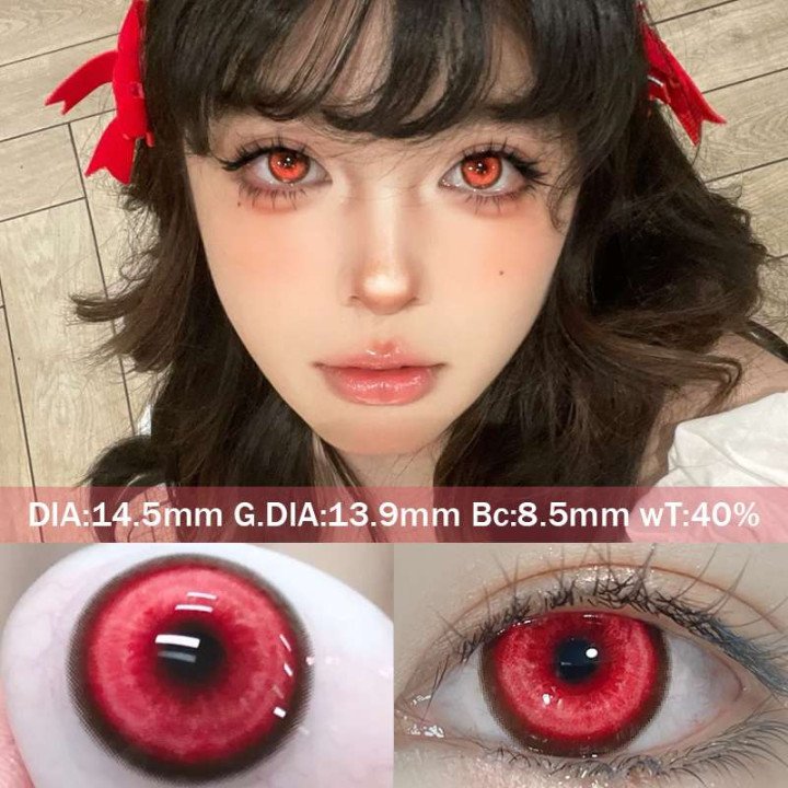 KSSEYE 1 paire de lentilles de Contact Halloween avec degré Cosplay Anime lentilles de Contact bleu beauté maquillage lentille r