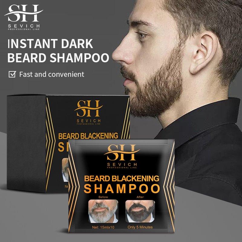 Crème de teinture pour barbe noire de 3 Minutes, peinture pour barbe pour hommes, shampoing, couverture naturelle pour barbe, te