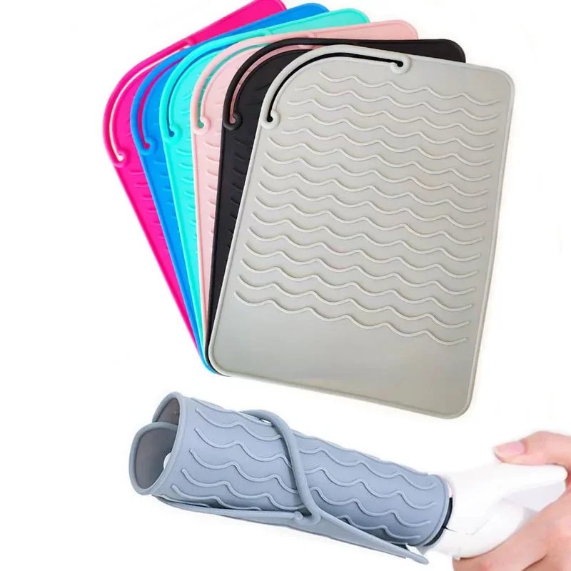Tapis Portable en Silicone résistant à la chaleur, lisseur de cheveux, coussin isolant, antidérapant, Anti-chaleur, outil de coi