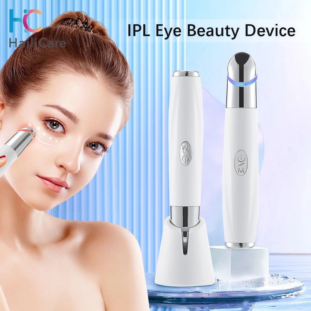 Nouveau masseur oculaire à vibrations IPL Anti-cercle foncé lumière bleue Anti-rides stylo de Massage des yeux compresse chaude 