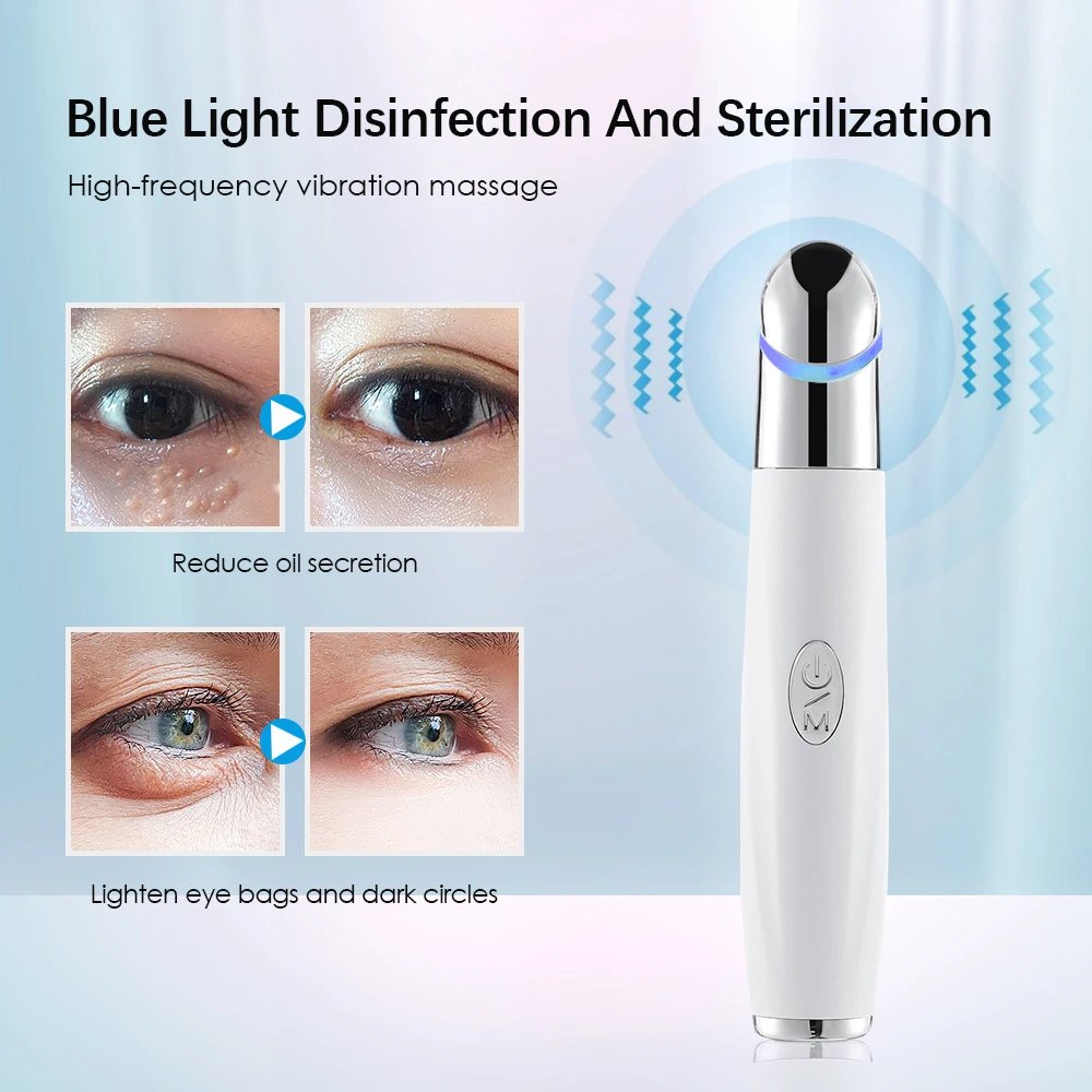 Nouveau masseur oculaire à vibrations IPL Anti-cercle foncé lumière bleue Anti-rides stylo de Massage des yeux compresse chaude 