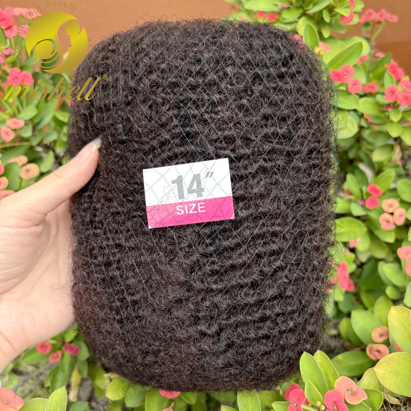 50 g/paquet Afro crépus bouclés cheveux humains en vrac pour tressage Dreadlock Remy cheveux en vrac sans attachement péruvien c