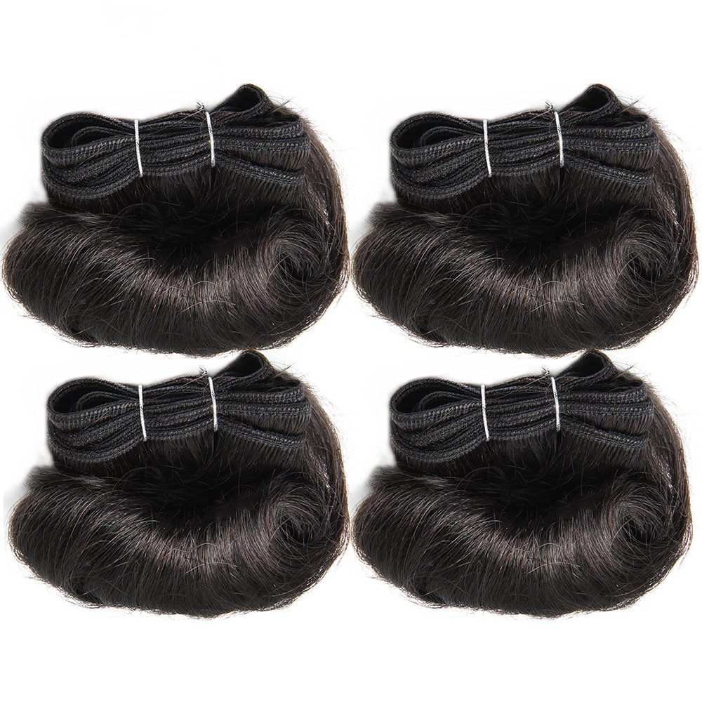 Tissage en lot brésilien Remy 100% naturel bouclé, Extension de cheveux, 1B/27/30/bordeaux, 5 5 6 7 pouces, lots de 4