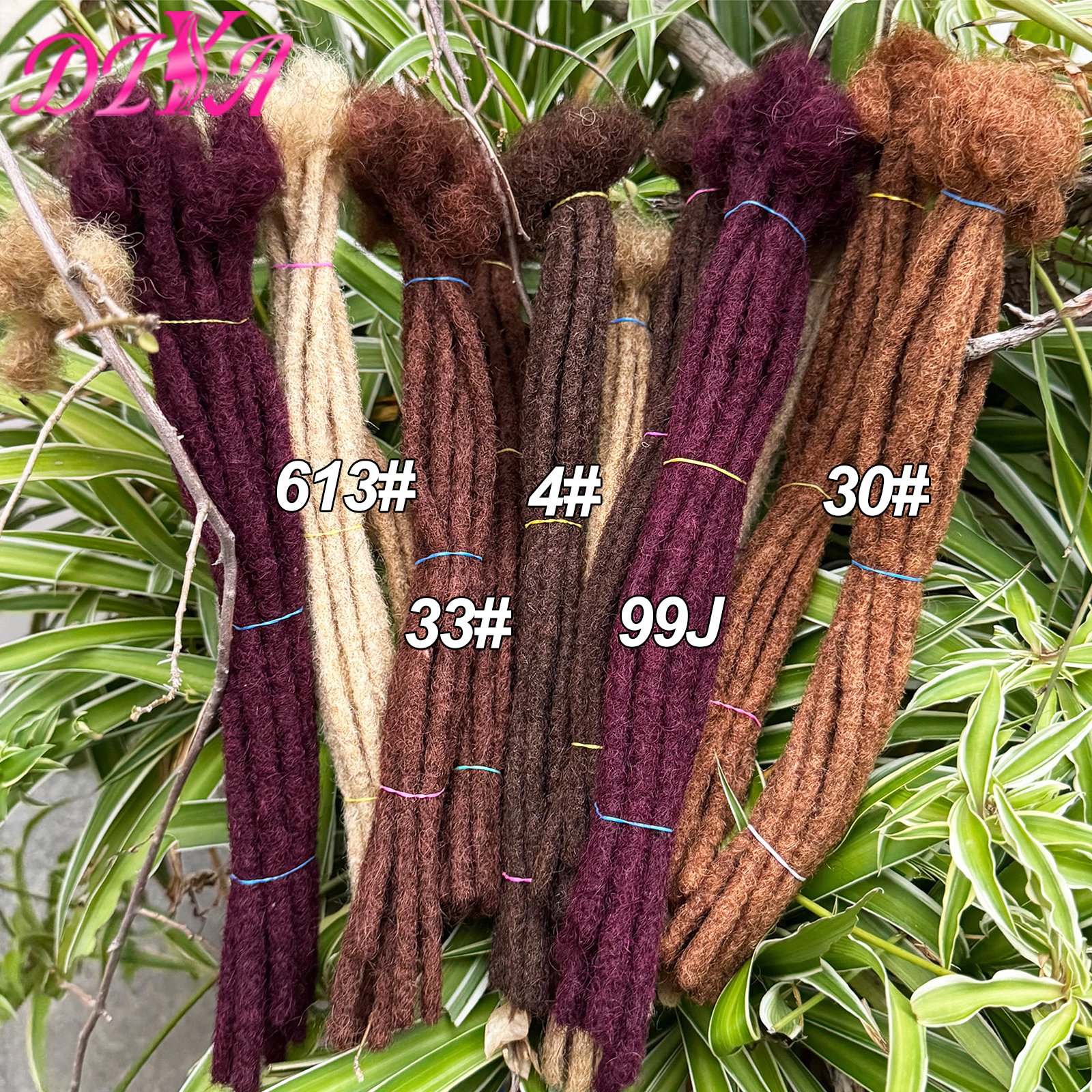 Extensions de Locs Colorées de 0,6 cm de Largeur, 10 Pouces, Cheveux Humains 100% Naturels, Extensions de Dreadlocks pour Hommes